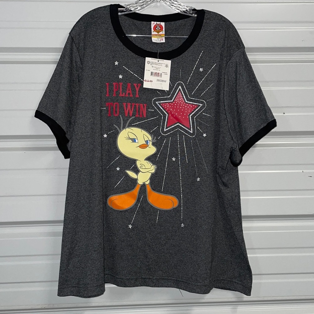 NWOT Looney Tunes Tweety Bird T-shirt With Bling.  26/28